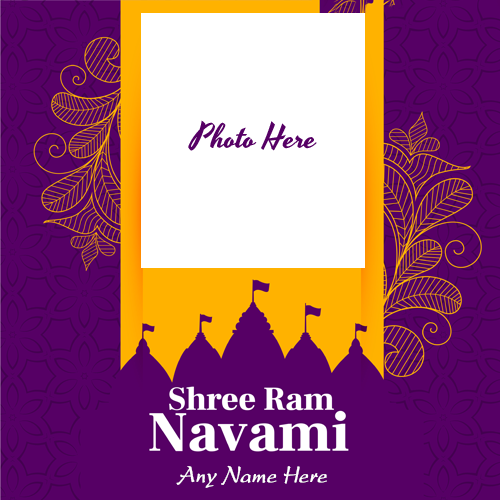 Shree Ram Navami Card with Name and Photo Custom Edit