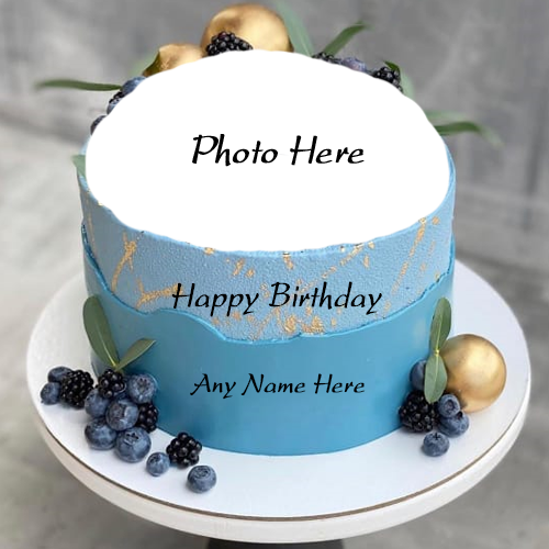 Amazing Happy Birthday Greeting Cake with Name and Photo Customization