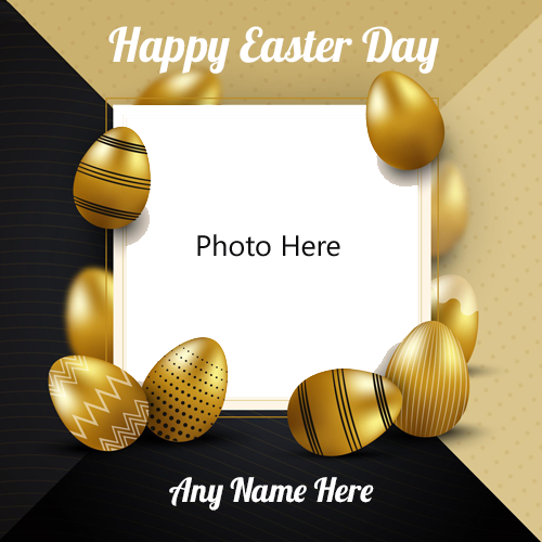 Happy Easter 2025 Wishing Card with Photo and Name Editing