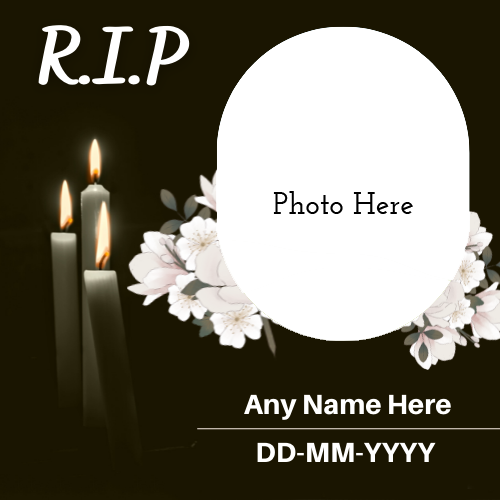 R.I.P. Card with Name and Photo Custom Edit