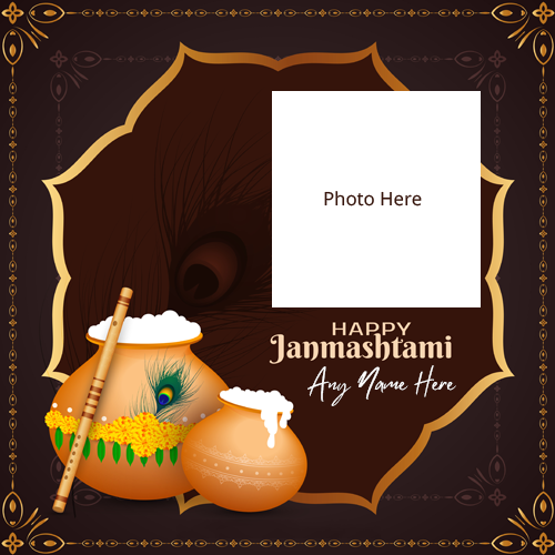 Download Happy Janmashtami Photo Frame with Name Customization