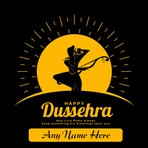 Happy Dussehra Greeting Card with Name Custom Edit