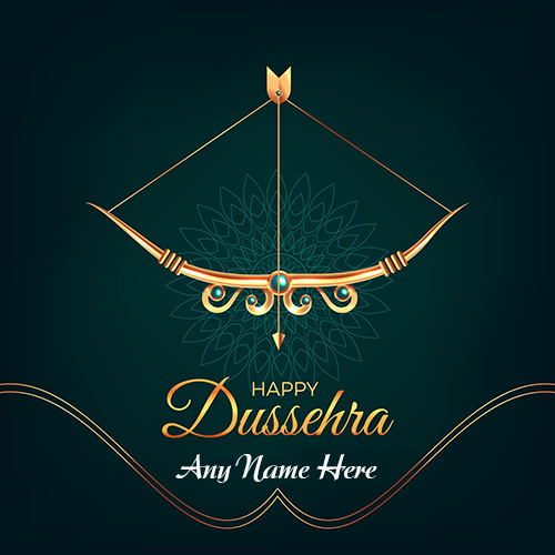 Happy Dussehra 2025 Card with Name Custom Edit Free Download