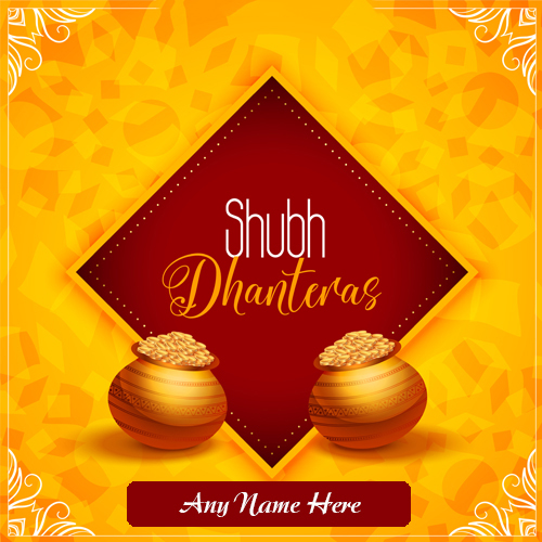 Happy Dhanteras 2025 Card with Name and Picture Free Edit and Share