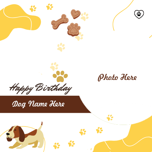 Personalized Birthday Card For Dogs With Editable Photo