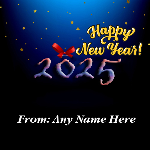 Happy New Year 2025 Greeting Card with Name Custom Edit