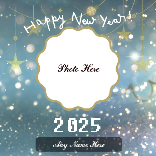 Happy New Year 2025 with Name and Photo Custom Edit