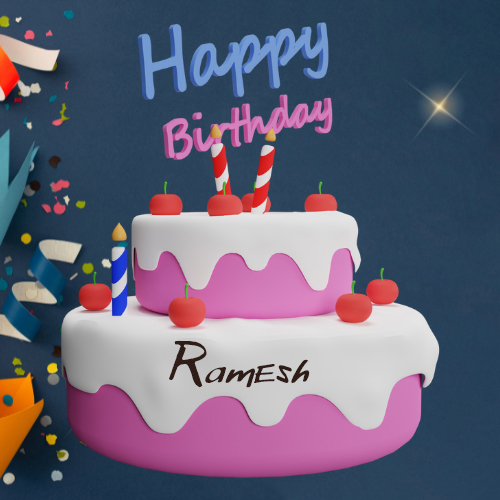 Free Personalized Birthday Cake With Ramesh Name Edit