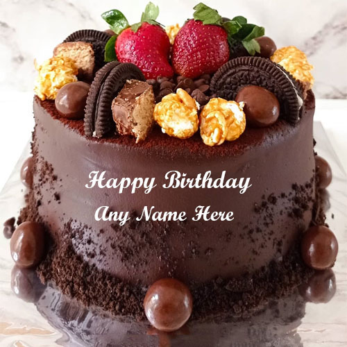 Oreo And Dark Chocolate Cake With Custom Name Editor