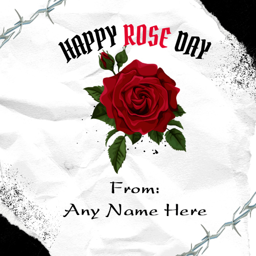 Happy Rose Day 2025 Greeting Card with Name Custom Edit