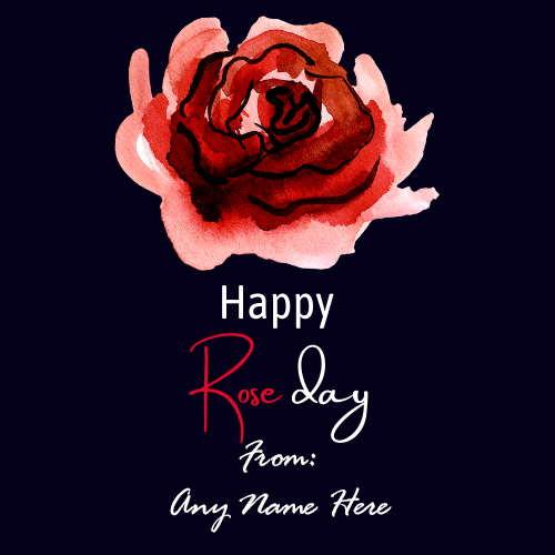 Happy Rose Day 2025 Greeting Card for Girlfriend with Name Custom Edit