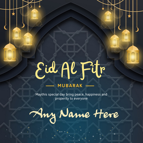 Happy Eid Al Fitr Special Cards with Name Free Editor