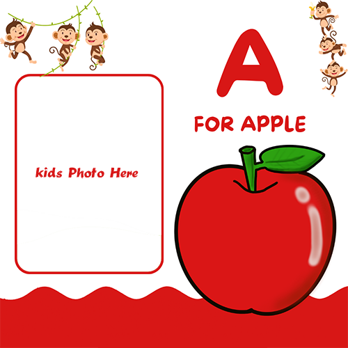 A for Apple Kids Learning Photo Frame with Photo Editor