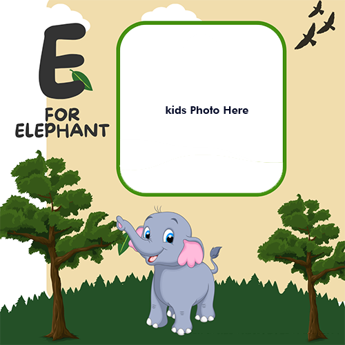 Make E for Elephant Photo Frame with Your Kids’ Photo