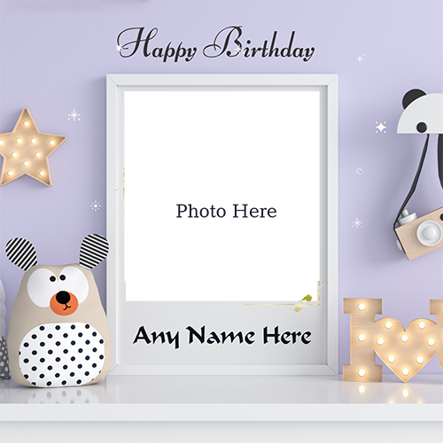 Elegant Birthday Card With Custom Name And Photo Editor