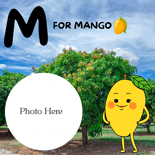 Mango-Themed Alphabet Photo Frame Editor For Kids Learning