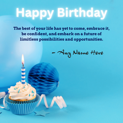 Happy Birthday Quotes Wish Card with Name Custom Edit