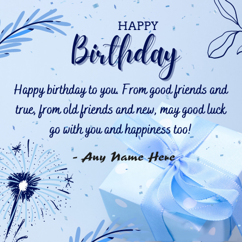 Happy Birthday Quotes Card with Name Free Online Custom Edit