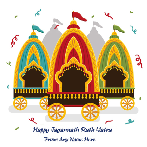 Happy Jagannath Rath Yatra Wish Card with Name Custom Edit