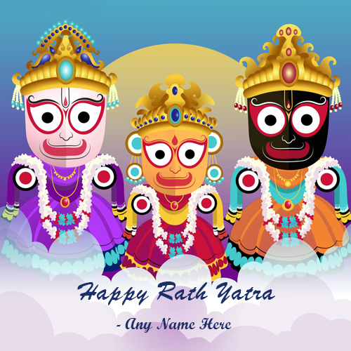 Custom Rath Yatra Festival Cards With Editable Name