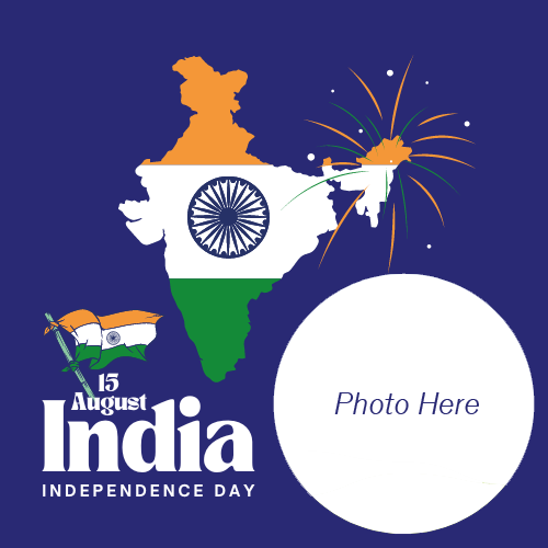 India Independence Day 2025 Photo Frame With Custom Design