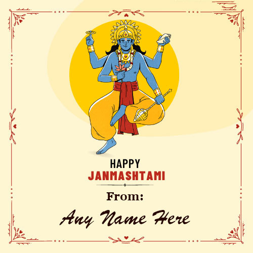 Janmashtami 2025 Krishna-Themed Card With Name Personalization