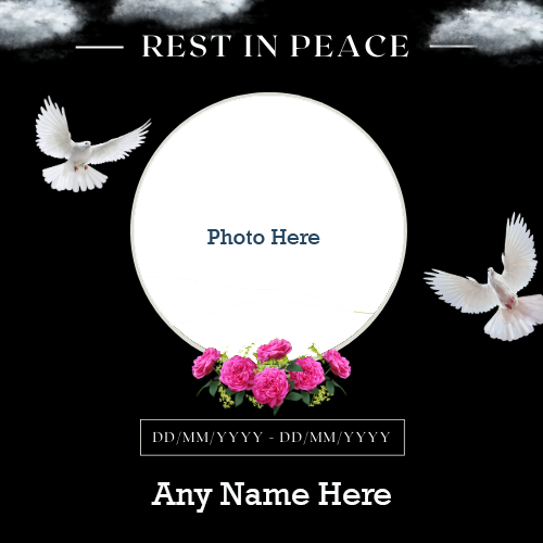 Rest In Peace Card with Name, Photo, and Date Custom Edit