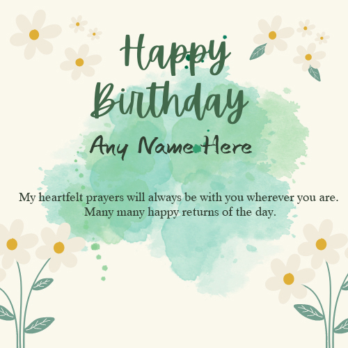 Stylish Happy Birthday Greeting With Customizable Name