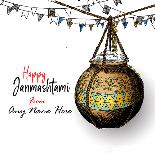 Janmashtami 2025 Wishes Card With Name And Custom Design