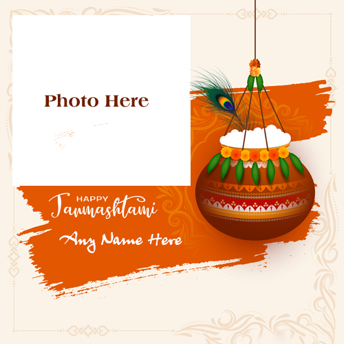 Happy Janmashtami 2025 Photo Frame with Name and Photo