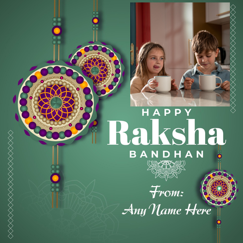 Happy Raksha Bandhan Card with Custom Name and Photo Editor