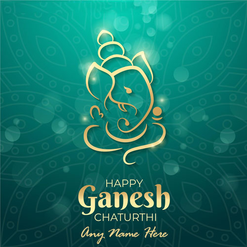 Happy Ganesh Chaturthi Greeting Card with Your Name Custom Edit