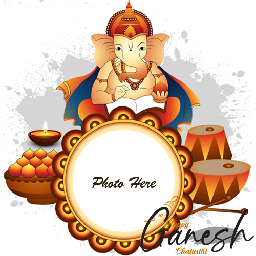 Custom Ganesh Chaturthi Wishing Cards with Name & Photo