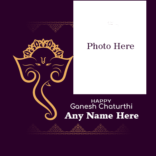 Happy Ganesh Chaturthi 2025 Card with Name and Photo Custom Editor