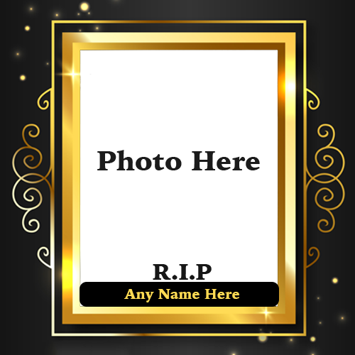 Custom RIP Photo Frames with Name and Photo Editor Online