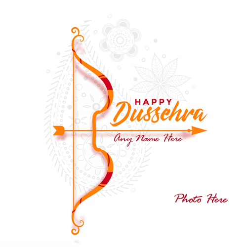 Free Edit Happy Dussehra Wishes Card with Name and Photo Custom Edit