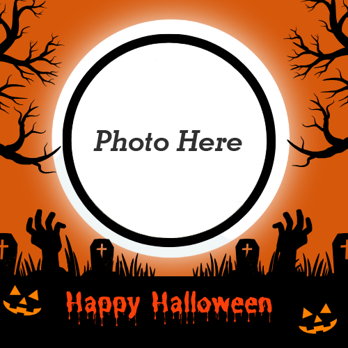 Happy Halloween 2025 Greeting Card with Photo Custom Edit