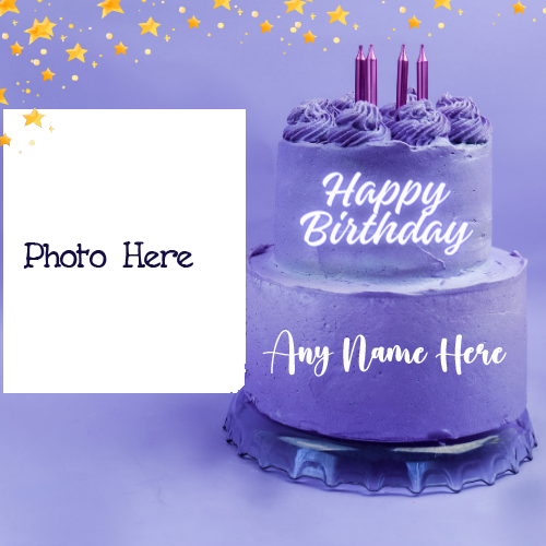 Birthday Wishing Cake Design With Editable Name And Photo