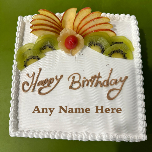 Happy Birthday White Forest Cake with Name Custom Edit