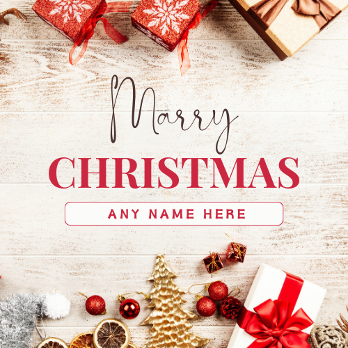 Create Unique Christmas Theme Card 2025 with Name Custom Edit