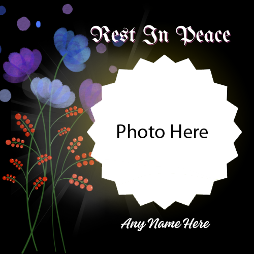 Rest in Peace Greeting Card with Name and Photo Custom Edit