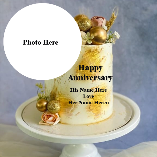 Happy Anniversary Cake with Names and Pictures Free Custom Edit