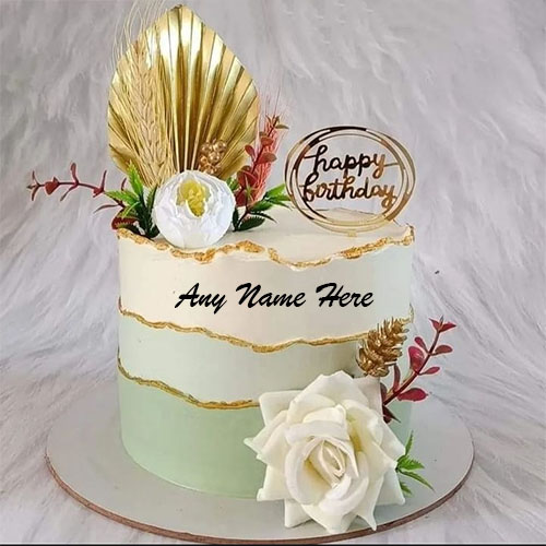 White Forest Delicious Birthday Cake Featuring Name Custom Edit