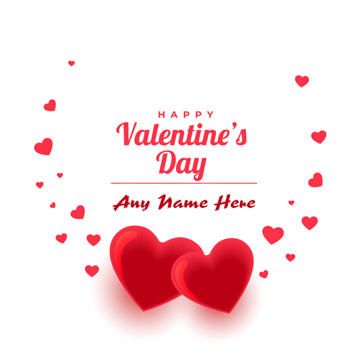 Happy Valentine's Day Wish Card with Name Custom Edit