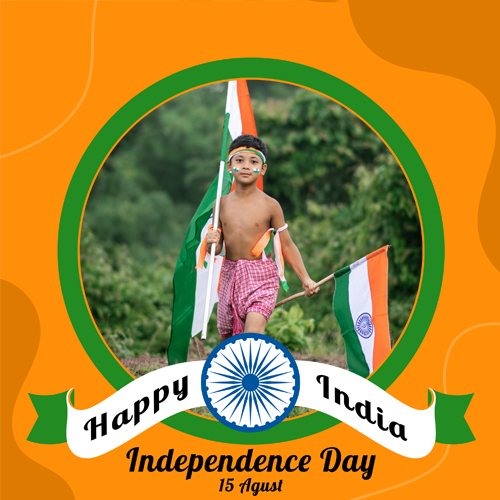 Create Independence Day Cards with Name & Picture Online - Free Editor