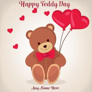 Happy Teddy Day 2025 Valentine's Greeting with Name