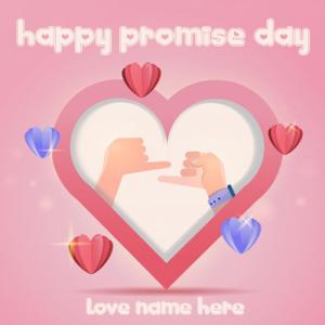 Heart Shape Promise Day Card with Name and Photo