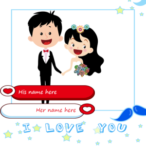 Love Photo Frame with Couple's Name and Photo Customization