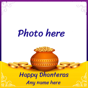 Dhanteras 2025 Card with Name and Photo for Download