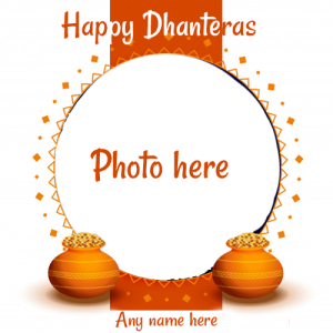 Happy Dhanteras Photo Frame with Name Editable